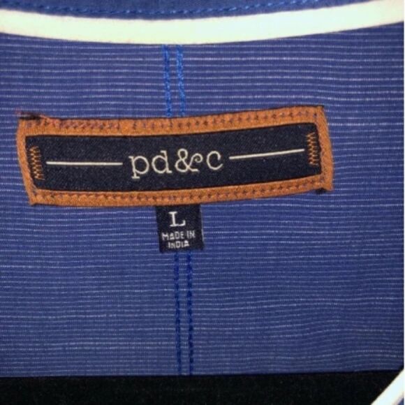 Men's PD&C Blue Button Down Shirt - Picture 4 of 6